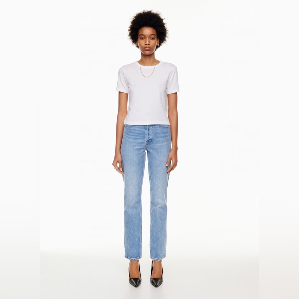 Aritzia Denim Forum The Arlo High Rise Straight 30L, blue, size 26
